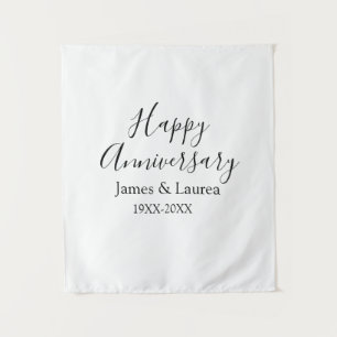 Happy anniversary wedding name date year simple mi tapestry