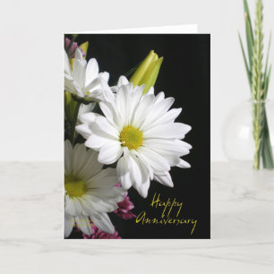 Happy Anniversary White Daisy Photography Card