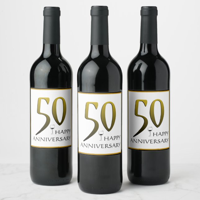HAPPY ANNIVERSARY Wine Bottle Label (Bottles)