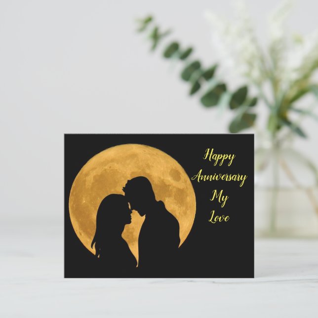 Happy anniversary with lovely couple postcard (Standing Front)