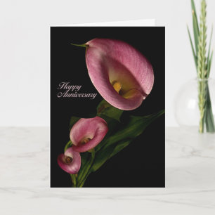 Happy Anniversary with Pink Calla Lily Card