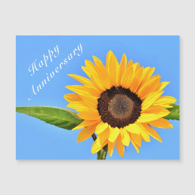 Happy Anniversary - Yellow Sunflower on Blue Sky (Front)