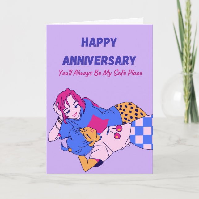 Happy Anniversary You'll Always Be My Safe Space  Holiday Card (Front)