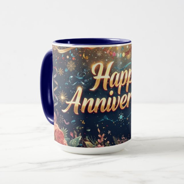 Happy Anniversery Mug (Front Left)