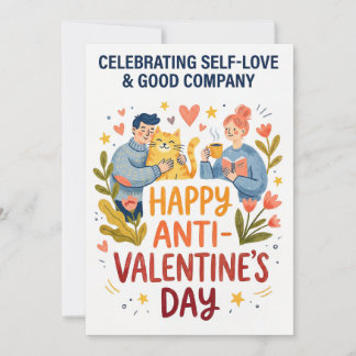 Happy Anti Valentine’s Day Illustration Holiday Card