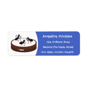 Happy ants ice skating on cookie cartoon