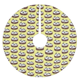 Happy ants ice skating on cookie cartoon brushed polyester tree skirt