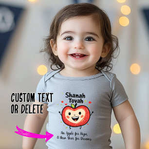🍎Happy Apple Cheers with custom text Baby Bodysuit