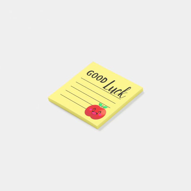 Happy Apple Good Luck Wish Motivation School Post-it Notes (Angled)