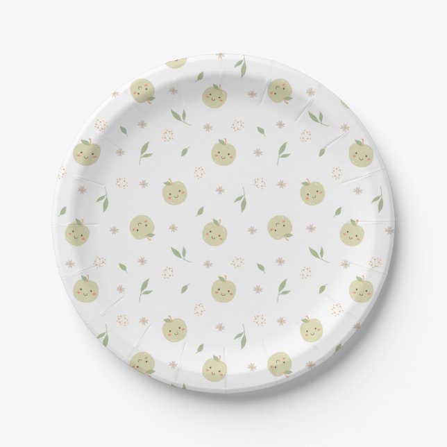 Happy Apples Pattern - Paper Plates (Front)