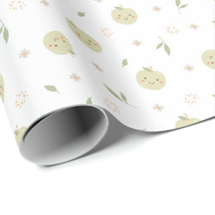Happy Apples Pattern - Wrapping Paper Roll