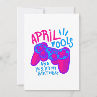 happy April Fools Day birthday gamer Invitation