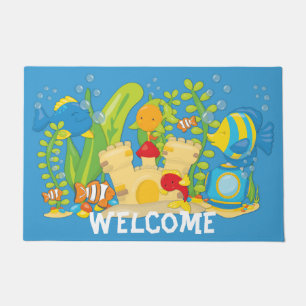 Happy Aquarium Fish Doormat