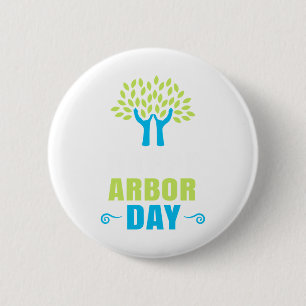 Happy Arbor Day Earth Day Recycling Save Environme 6 Cm Round Badge