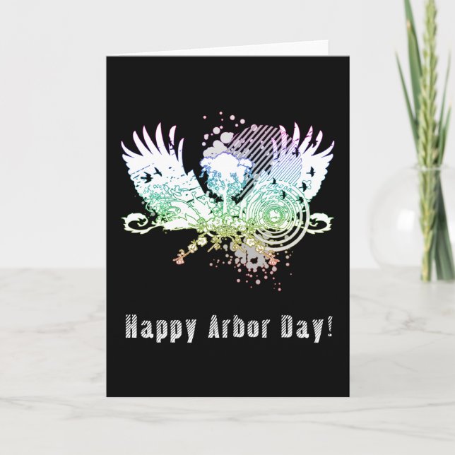 Happy Arbor Day hi-fi tree Card (Front)