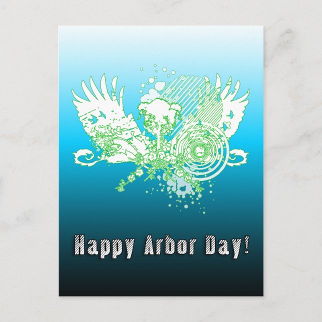 Happy Arbor Day hi-fi tree Postcard (Front)