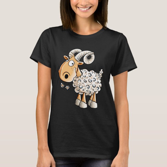 Happy Aries Sheep Zodiac Sign For Aries T-Shirt (Front)
