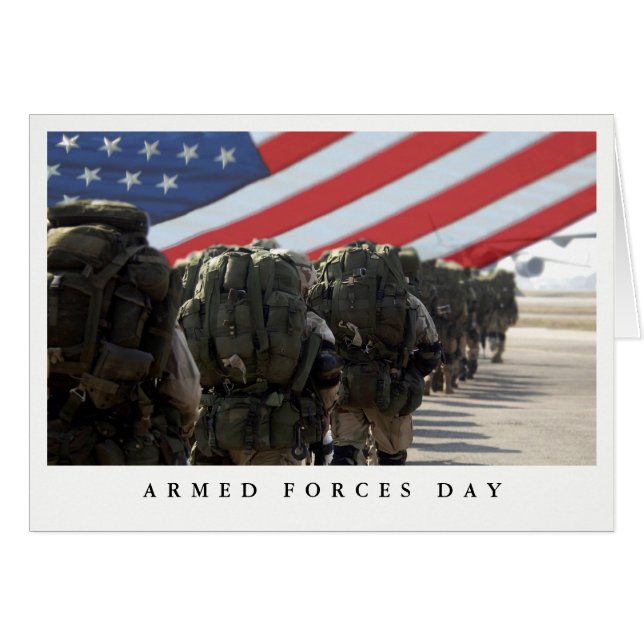 Happy Armed Forces Day Custom Greeting Cards (Front Horizontal)