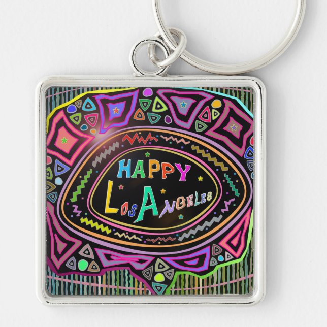 Happy Art: "Happy Los Angeles" Keychains (Front)