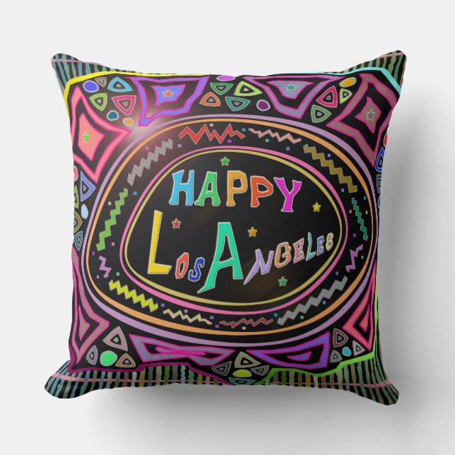 Happy Art: "Happy Los Angeles" Pillow (Front)