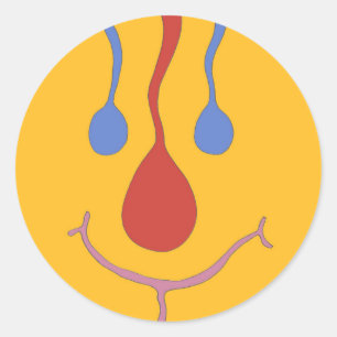 HAPPY - Art Sticker - By - K. M. Kelly.