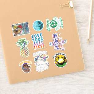 Happy Artsy Unicorn Sloth Sticker