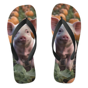 Happy As A Baby Pig In A Pumpkin Patch, Flip Flops