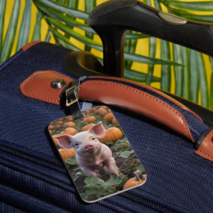 Happy As A Baby Pig In A Pumpkin Patch, Luggage Tag