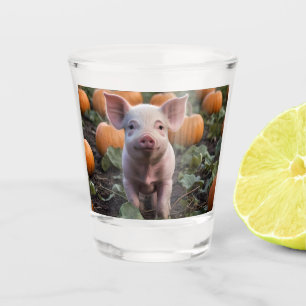 Happy As A Baby Pig In A Pumpkin Patch, Shot Glass