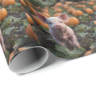 Happy As A Baby Pig In A Pumpkin Patch, Wrapping Paper