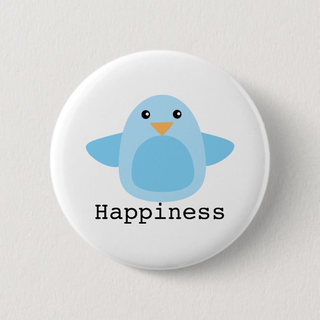 Happy as a Bluebird 6 Cm Round Badge (Front)