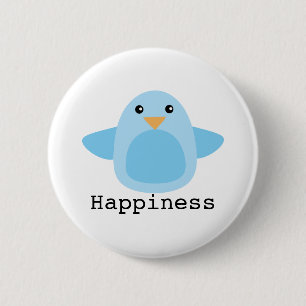Happy as a Bluebird 6 Cm Round Badge