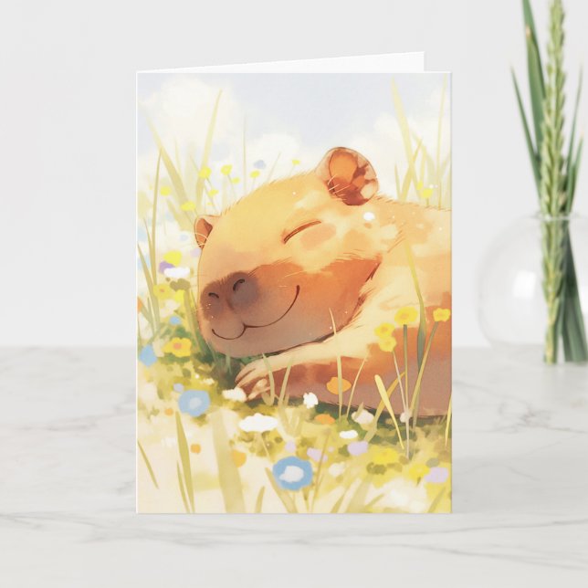 Happy as a Capybara Card (Front)