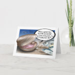 Happy as a Clam Birthday Card<br><div class="desc">The card's image is of a happy clam singing "zippity-doo-da". Inside text: "I hope you're "happy as a clam" on your birthday". Fun facts about clams are listed on the back.</div>