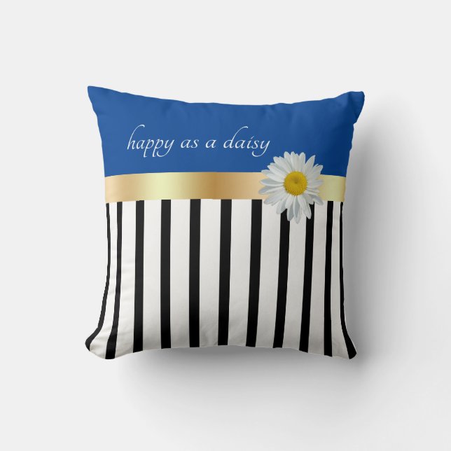 Happy As A Daisy Throw Pillow (Front)
