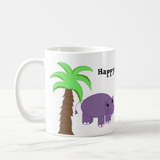 Happy as a Hippo Coffee Mug (Left)