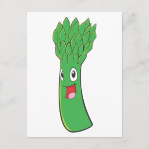 Happy Asparagus Vegetable Postcard