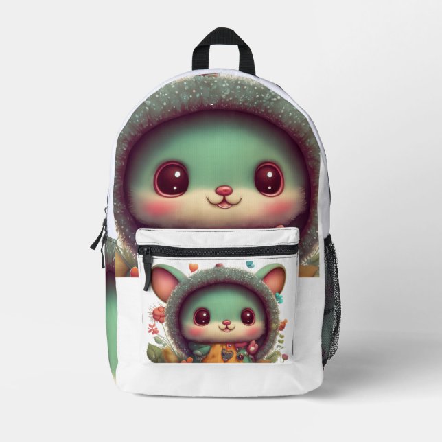 happy at school printed backpack (Front)