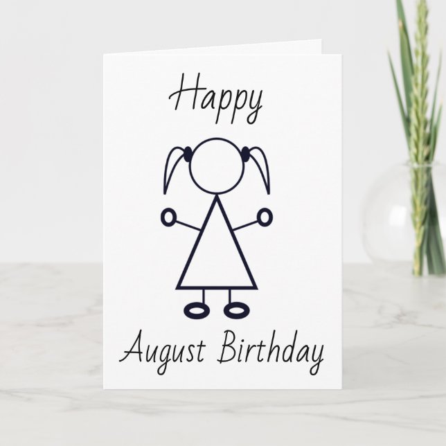 HAPPY ***AUGUST BIRTHDAY*** TO THE YOUNG GIRL CARD (Front)