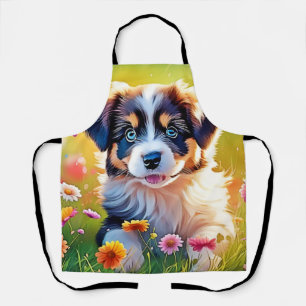 Happy Aussie Puppy Design Apron