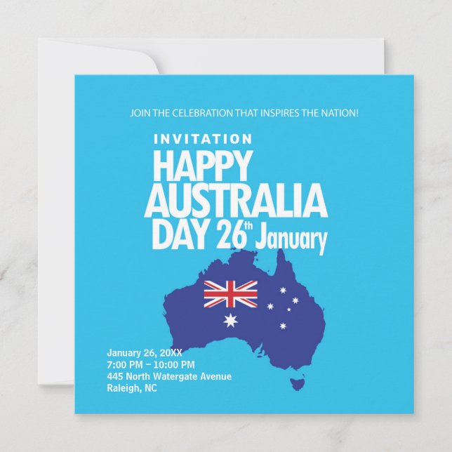 Happy Australia Day 26th January Modern Holiday Card (Front)