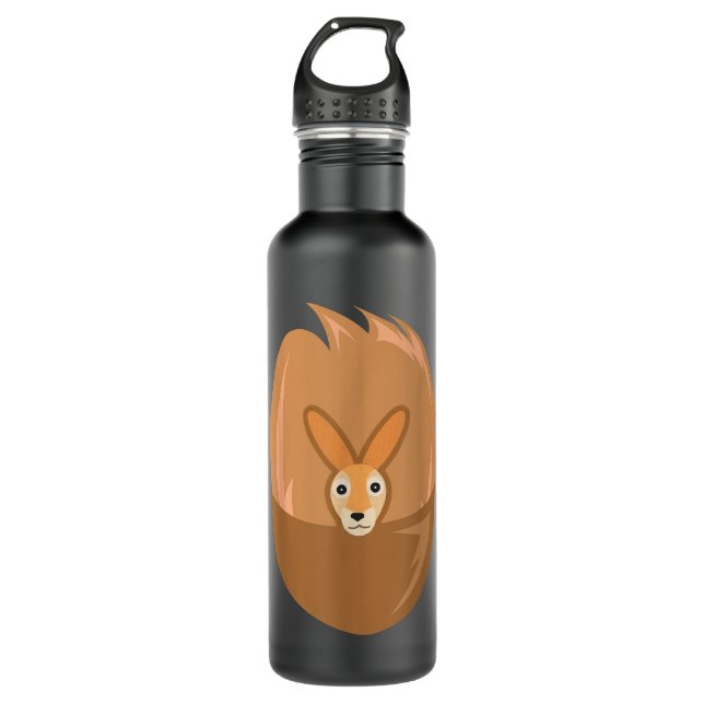 Happy Australia Day Australian Flag Funny Kangaroo 710 Ml Water Bottle (Front)