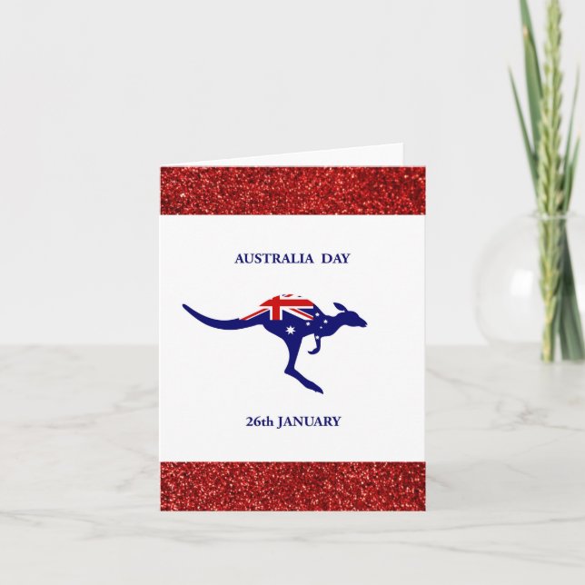 Happy Australia Day Australian Kangaroo Card (Front)