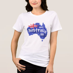 Happy Australia Day Map Flag   Holidays Tri-Blend Shirt