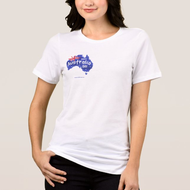 Happy Australia Day Map Flag | Holidays Tri-Blend Shirt (Front)