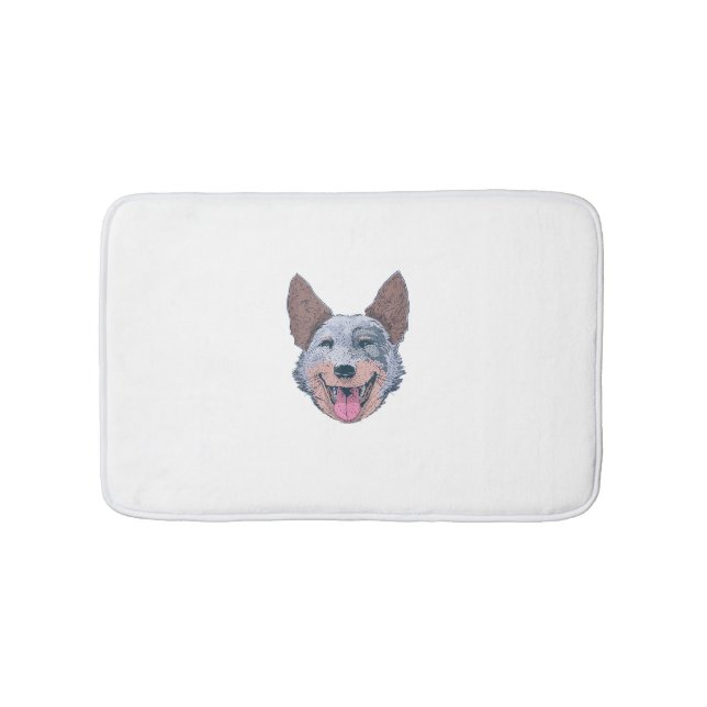 Happy Australian Cattle Dog  Bath Mat (Front)