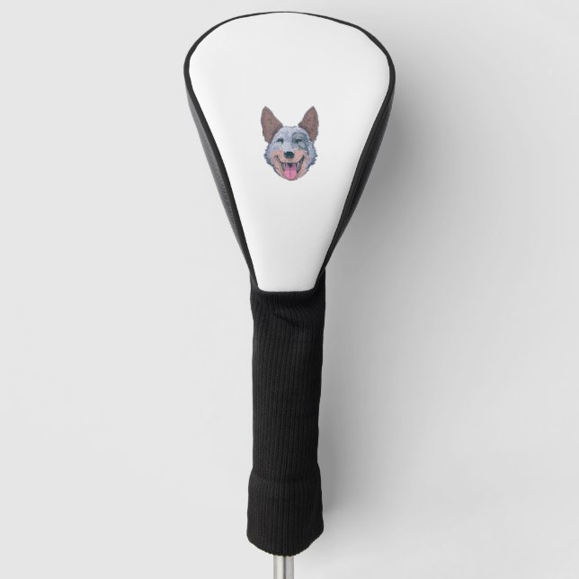Happy Australian Cattle Dog  Golf Head Cover (Front)