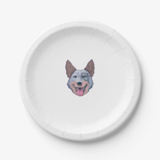 Happy Australian Cattle Dog  Paper Plate (Front)