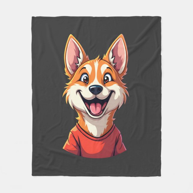 Happy Australian Cattle Dog Tank Top Fleece Blanket (Front)