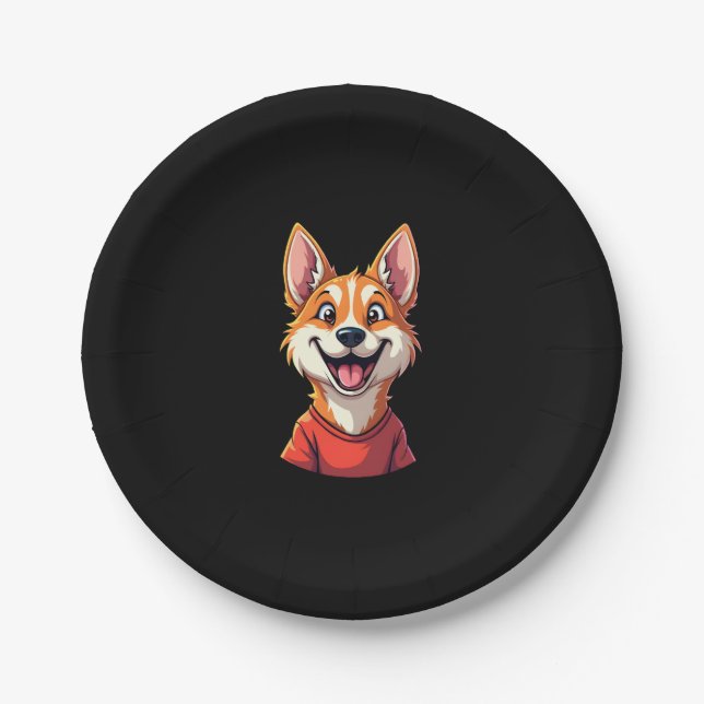 Happy Australian Cattle Dog Tank Top Paper Plate (Front)